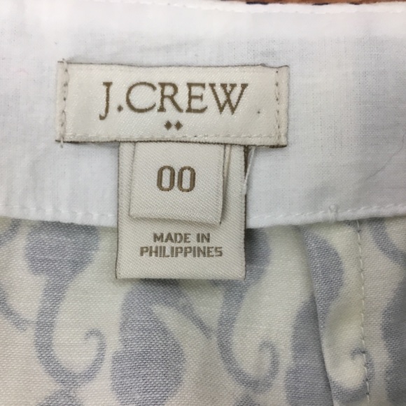 J Crew Women Mini Skirt Seahorses Pockets Size 00 - Picture 7 of 8